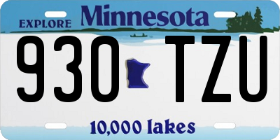 MN license plate 930TZU