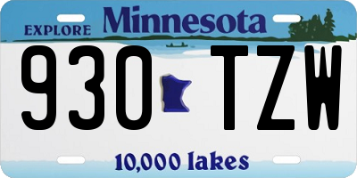 MN license plate 930TZW