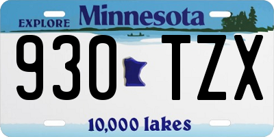 MN license plate 930TZX