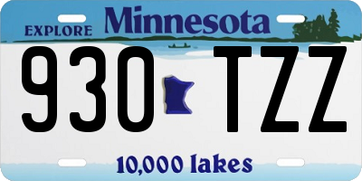 MN license plate 930TZZ