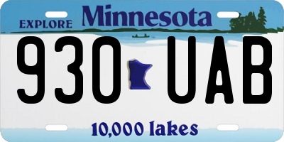 MN license plate 930UAB