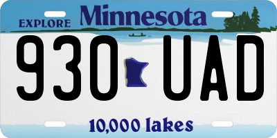 MN license plate 930UAD