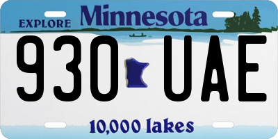 MN license plate 930UAE