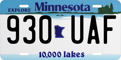 MN license plate 930UAF