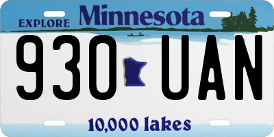MN license plate 930UAN