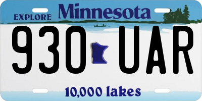 MN license plate 930UAR