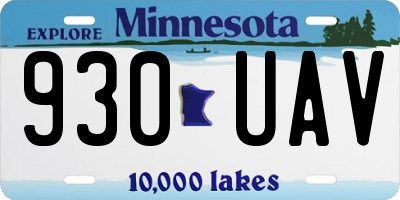 MN license plate 930UAV