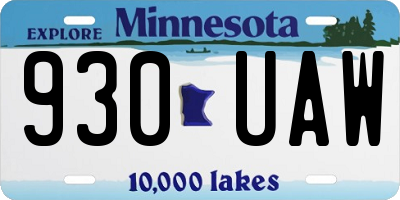 MN license plate 930UAW