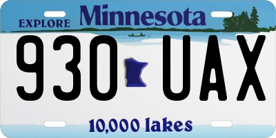 MN license plate 930UAX