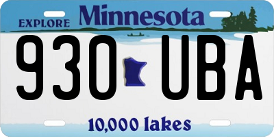 MN license plate 930UBA