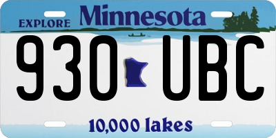 MN license plate 930UBC