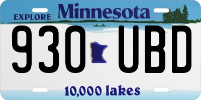 MN license plate 930UBD