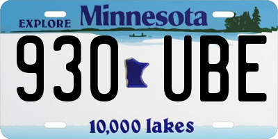 MN license plate 930UBE