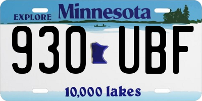 MN license plate 930UBF