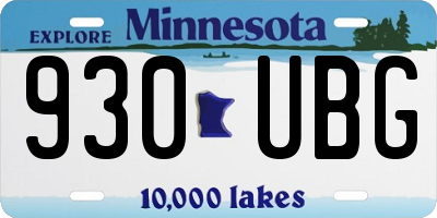 MN license plate 930UBG