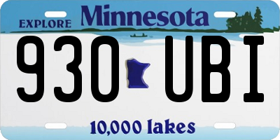 MN license plate 930UBI