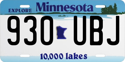 MN license plate 930UBJ