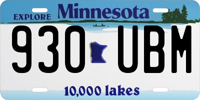MN license plate 930UBM