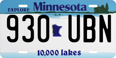 MN license plate 930UBN