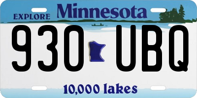 MN license plate 930UBQ