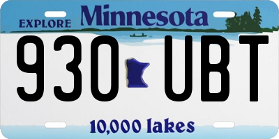 MN license plate 930UBT
