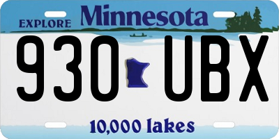 MN license plate 930UBX