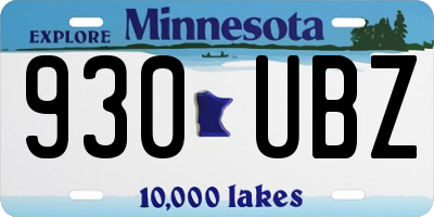 MN license plate 930UBZ