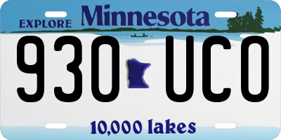 MN license plate 930UCO