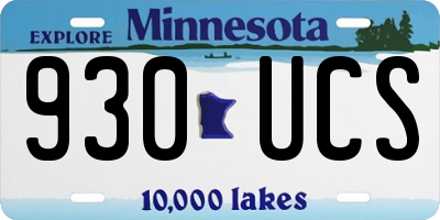 MN license plate 930UCS