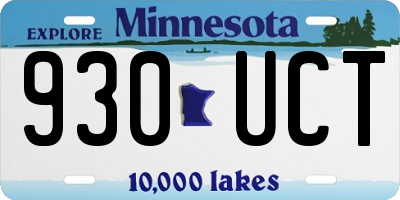 MN license plate 930UCT