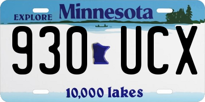 MN license plate 930UCX
