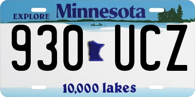 MN license plate 930UCZ