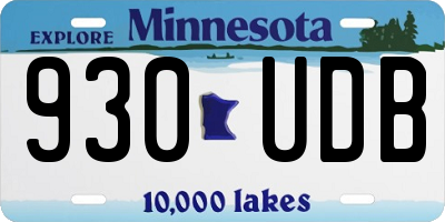MN license plate 930UDB
