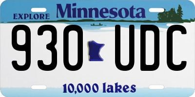 MN license plate 930UDC