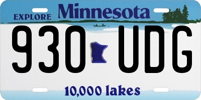 MN license plate 930UDG