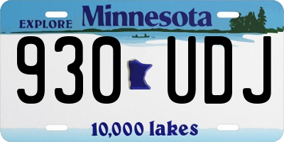 MN license plate 930UDJ