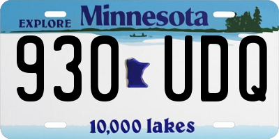 MN license plate 930UDQ