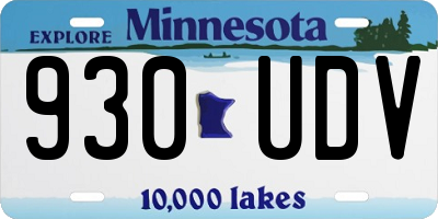 MN license plate 930UDV