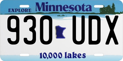 MN license plate 930UDX