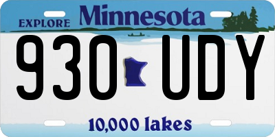 MN license plate 930UDY