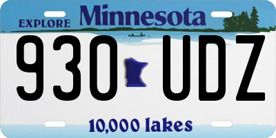 MN license plate 930UDZ