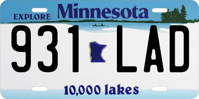 MN license plate 931LAD