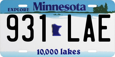 MN license plate 931LAE