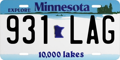 MN license plate 931LAG