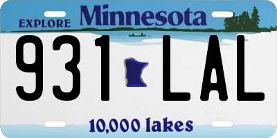 MN license plate 931LAL
