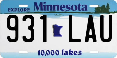 MN license plate 931LAU