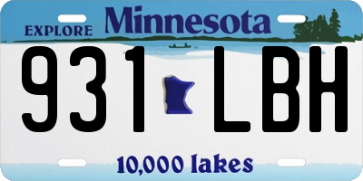 MN license plate 931LBH