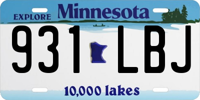 MN license plate 931LBJ