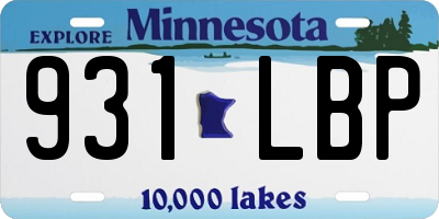 MN license plate 931LBP