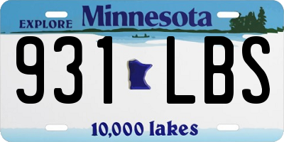 MN license plate 931LBS